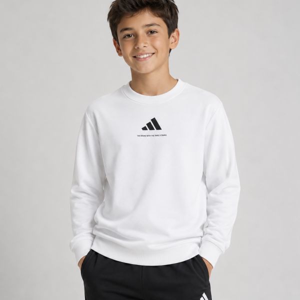 adidas Slogan Fleece Boys Sweatshirt KX6157